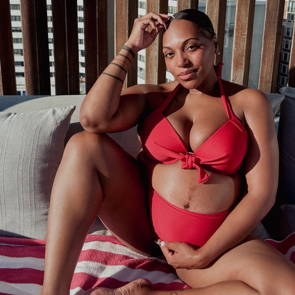 Red Halter Bikini Top